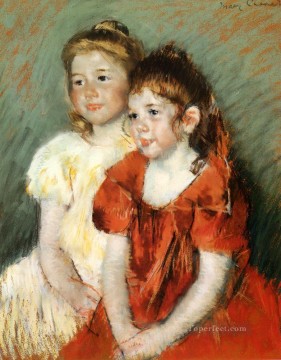 María Cassatt Painting - Las niñas madres hijos Mary Cassatt